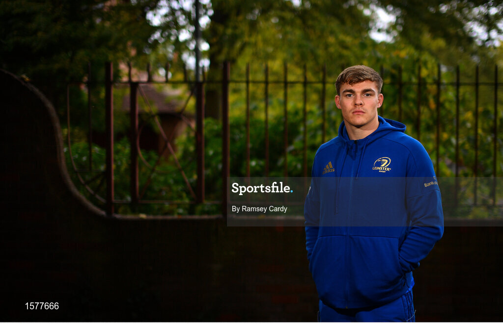 17 September 2018; Garry Ringrose poses for a portrait following a Leinster Rugby press conference at Leinster Rugby Headquarters in Dublin. Photo by Ramsey Cardy/Sportsfile