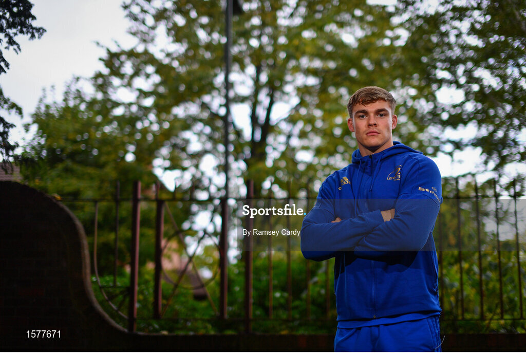 17 September 2018; Garry Ringrose poses for a portrait following a Leinster Rugby press conference at Leinster Rugby Headquarters in Dublin. Photo by Ramsey Cardy/Sportsfile