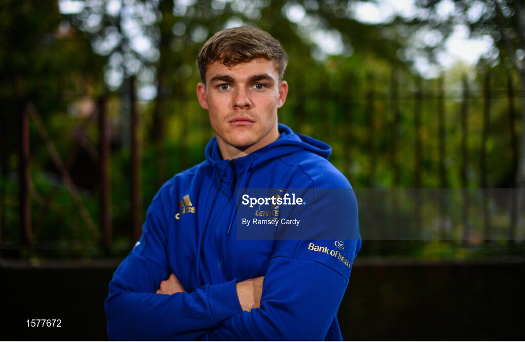 17 September 2018; Garry Ringrose poses for a portrait following a Leinster Rugby press conference at Leinster Rugby Headquarters in Dublin. Photo by Ramsey Cardy/Sportsfile