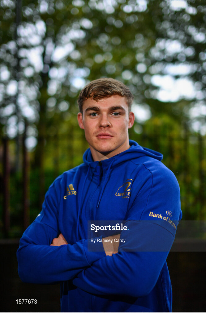 17 September 2018; Garry Ringrose poses for a portrait following a Leinster Rugby press conference at Leinster Rugby Headquarters in Dublin. Photo by Ramsey Cardy/Sportsfile