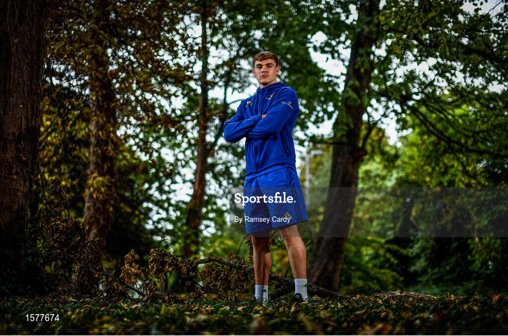 17 September 2018; Garry Ringrose poses for a portrait following a Leinster Rugby press conference at Leinster Rugby Headquarters in Dublin. Photo by Ramsey Cardy/Sportsfile