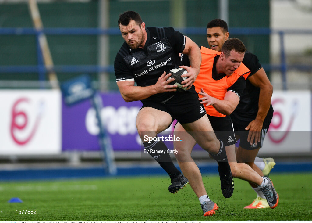 17 September 2018; Cian Healy, left, and Rory O'Loughlin during Leinster Rugby squad training at Energia Park in Donnybrook, Dublin. Photo by Ramsey Cardy/Sportsfile