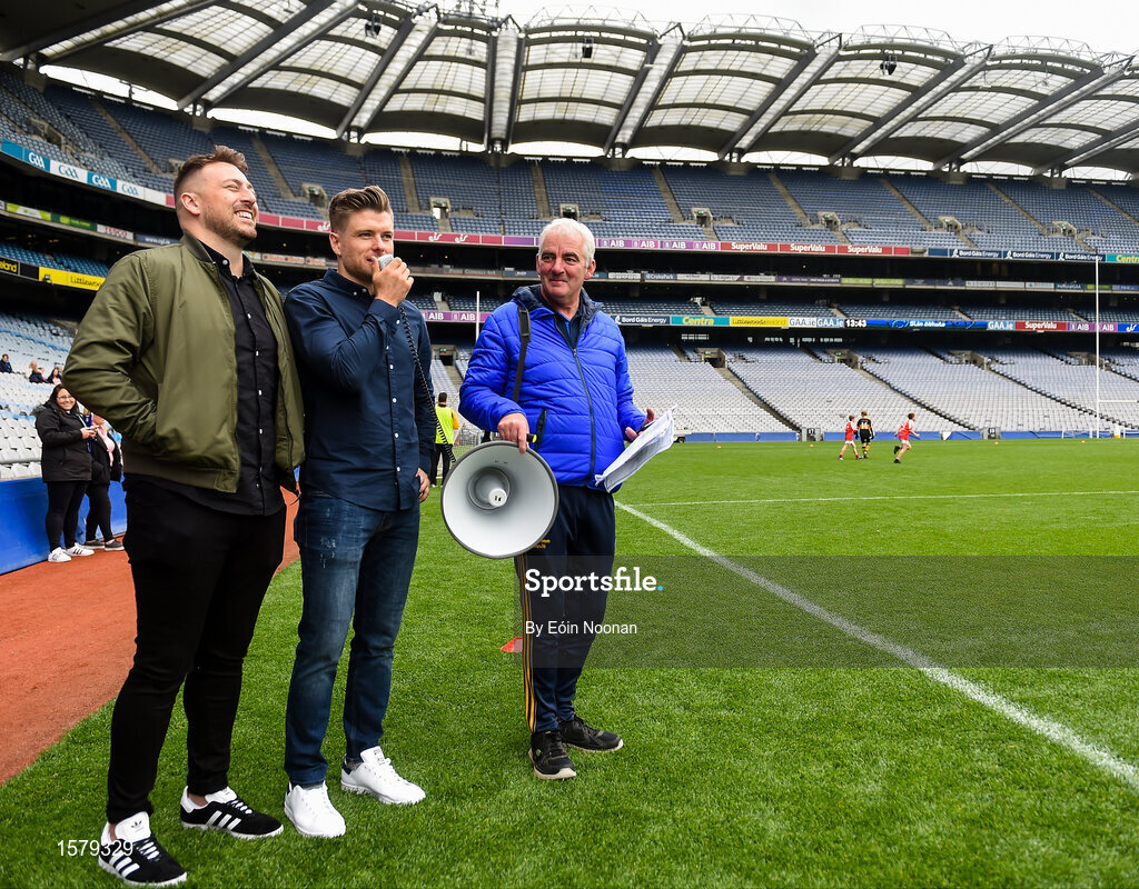 22 September 2018; The 2 Johnnies during the Littlewoods Ireland Connacht Provincial Days Go Games in Croke Park. This year over 6,000 boys and girls aged between six and eleven represented their clubs in a series of mini blitzes and – just like their heroes – got to play in Croke Park. For exclusive content and behind the scenes action follow Littlewoods Ireland on Facebook, Instagram, Twitter and https://blog.littlewoodsireland.ie/ Photo by Eóin Noonan/Sportsfile