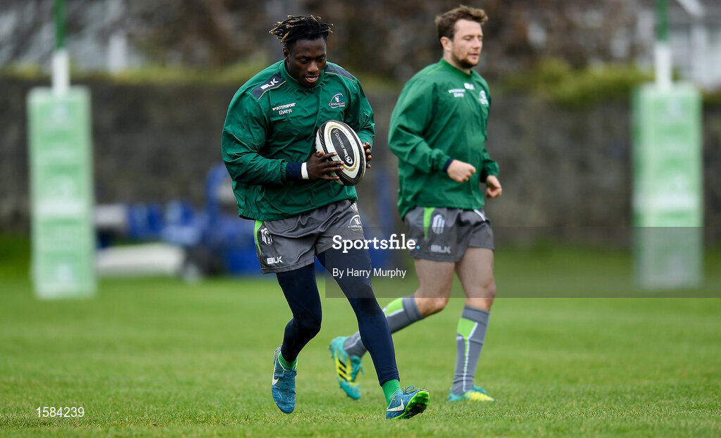 2 October 2018; Niyi Adeolokun during Connacht Rugby squad training at the Sportsground in Galway. Photo by Harry Murphy/Sportsfile