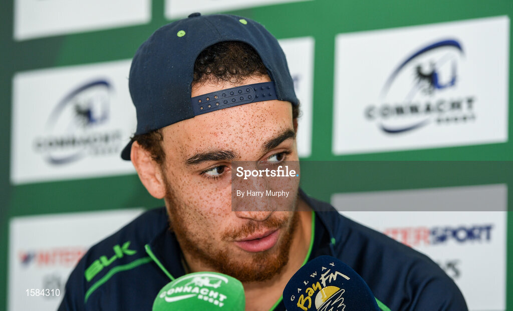 2 October 2018; Ultane Dillane during a Connacht Rugby press conference at the Sportsground in Galway. Photo by Harry Murphy/Sportsfile