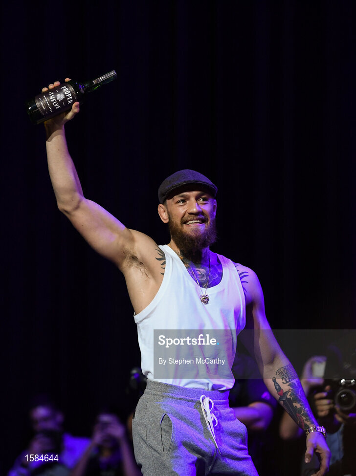 4 October 2018; Conor McGregor during a press conference for UFC 229 at the Park Theater in Las Vegas, Nevada, United States. Photo by Stephen McCarthy/Sportsfile