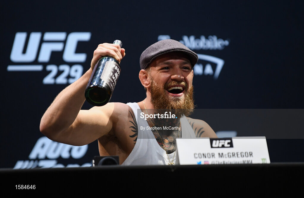 4 October 2018; Conor McGregor during a press conference for UFC 229 at the Park Theater in Las Vegas, Nevada, United States. Photo by Stephen McCarthy/Sportsfile