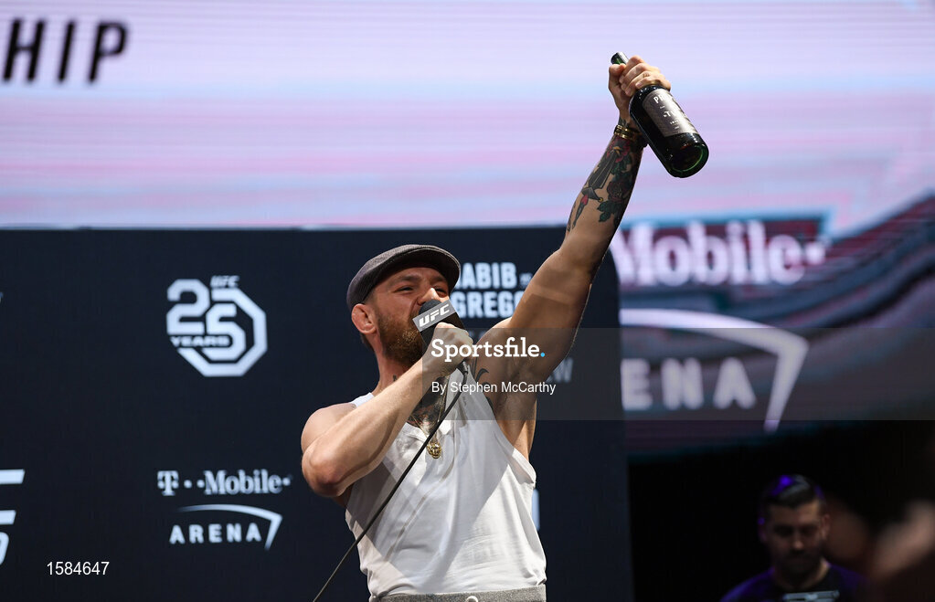 4 October 2018; Conor McGregor during a press conference for UFC 229 at the Park Theater in Las Vegas, Nevada, United States. Photo by Stephen McCarthy/Sportsfile