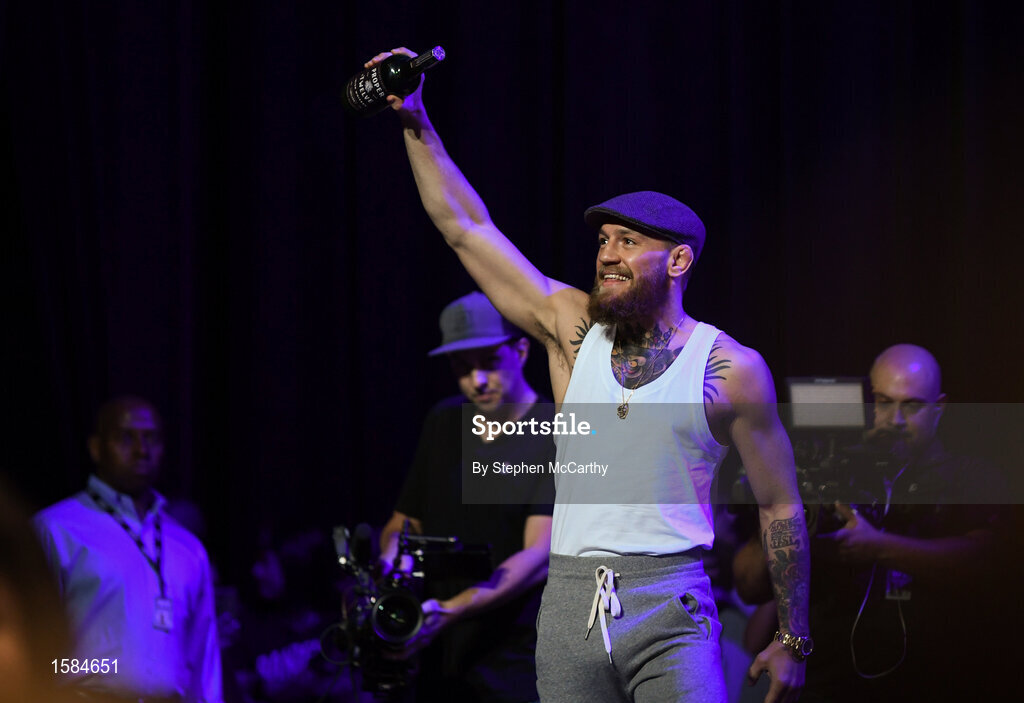 4 October 2018; Conor McGregor during a press conference for UFC 229 at the Park Theater in Las Vegas, Nevada, United States. Photo by Stephen McCarthy/Sportsfile