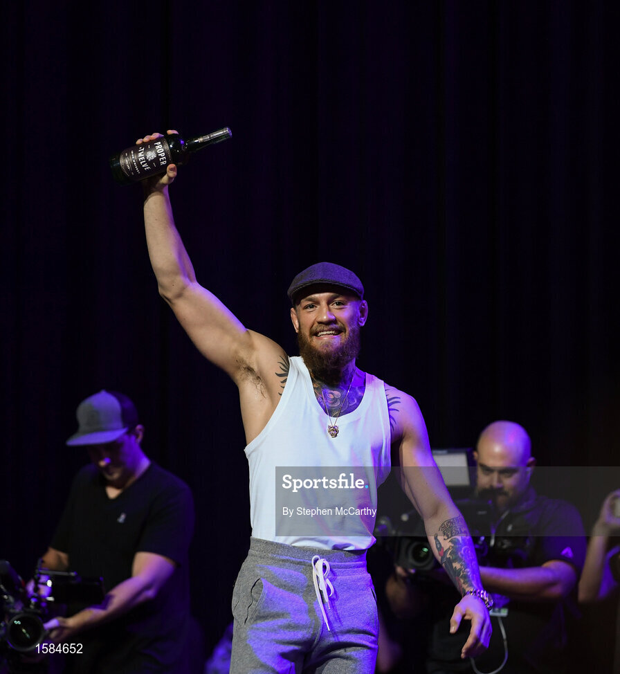4 October 2018; Conor McGregor during a press conference for UFC 229 at the Park Theater in Las Vegas, Nevada, United States. Photo by Stephen McCarthy/Sportsfile