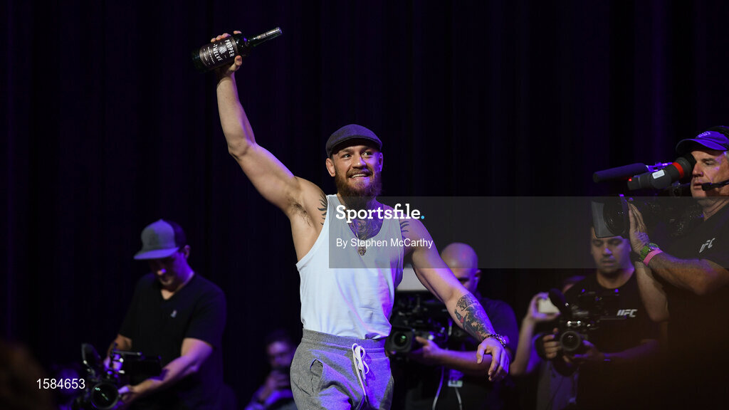 4 October 2018; Conor McGregor during a press conference for UFC 229 at the Park Theater in Las Vegas, Nevada, United States. Photo by Stephen McCarthy/Sportsfile