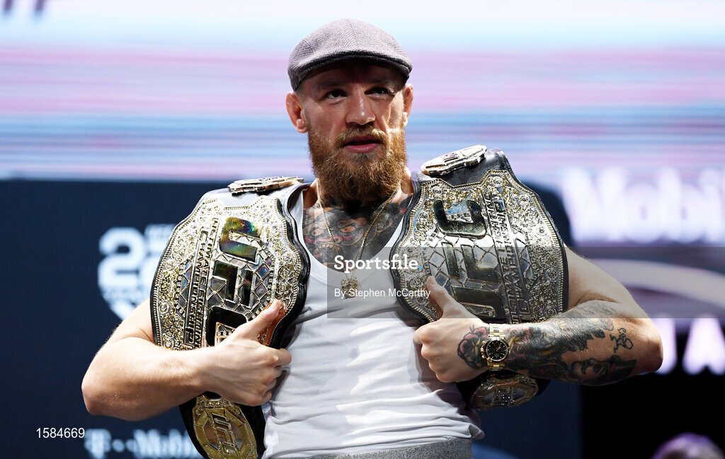 4 October 2018; Conor McGregor following a press conference for UFC 229 at the Park Theater in Las Vegas, Nevada, United States. Photo by Stephen McCarthy/Sportsfile