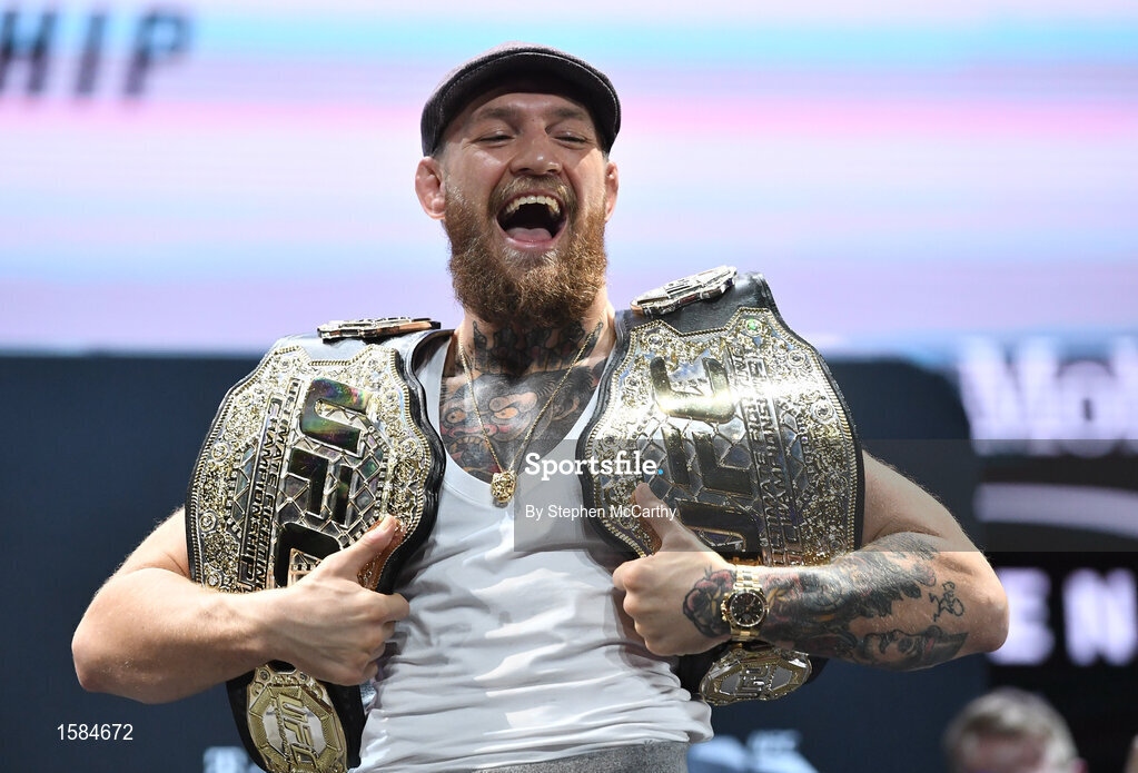 4 October 2018; Conor McGregor following a press conference for UFC 229 at the Park Theater in Las Vegas, Nevada, United States. Photo by Stephen McCarthy/Sportsfile