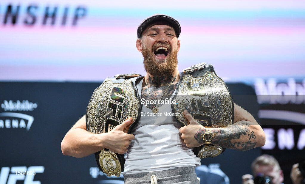 4 October 2018; Conor McGregor following a press conference for UFC 229 at the Park Theater in Las Vegas, Nevada, United States. Photo by Stephen McCarthy/Sportsfile
