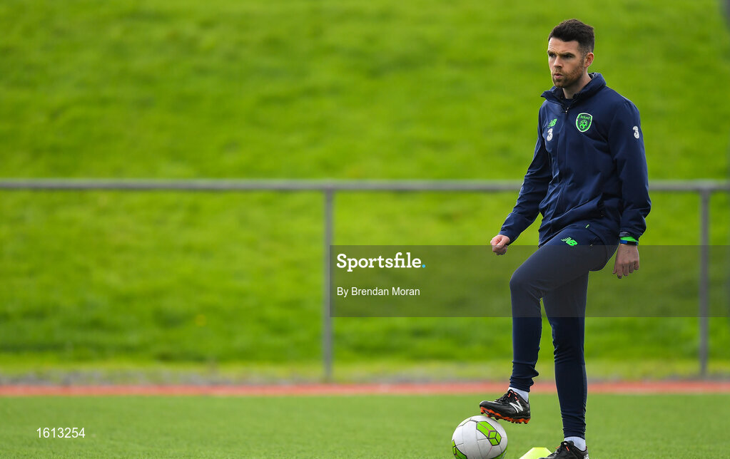 16 November 2018; Republic of Ireland assistant coach Mark Connors prior to the U16 Victory Shield match between Republic of Ireland and Scotland at Mounthawk Park in Tralee, Kerry. Photo by Brendan Moran/Sportsfile