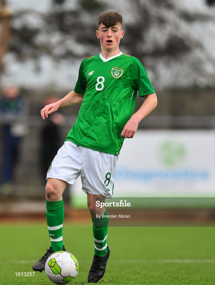 16 November 2018; Ben McCormack of Republic of Ireland during the U16 Victory Shield match between Republic of Ireland and Scotland at Mounthawk Park in Tralee, Kerry. Photo by Brendan Moran/Sportsfile