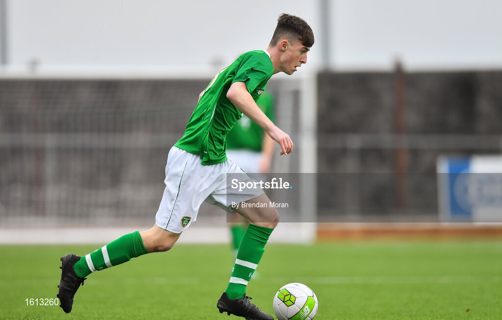 16 November 2018; Ben McCormack of Republic of Ireland during the U16 Victory Shield match between Republic of Ireland and Scotland at Mounthawk Park in Tralee, Kerry. Photo by Brendan Moran/Sportsfile
