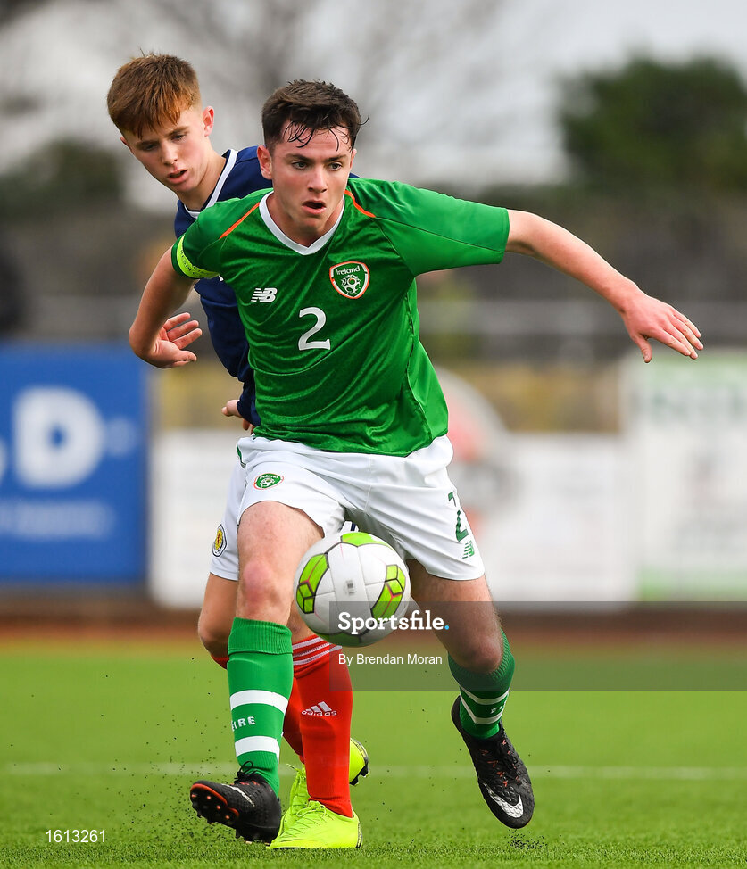 16 November 2018; Gavin O'Brien of Republic of Ireland during the U16 Victory Shield match between Republic of Ireland and Scotland at Mounthawk Park in Tralee, Kerry. Photo by Brendan Moran/Sportsfile