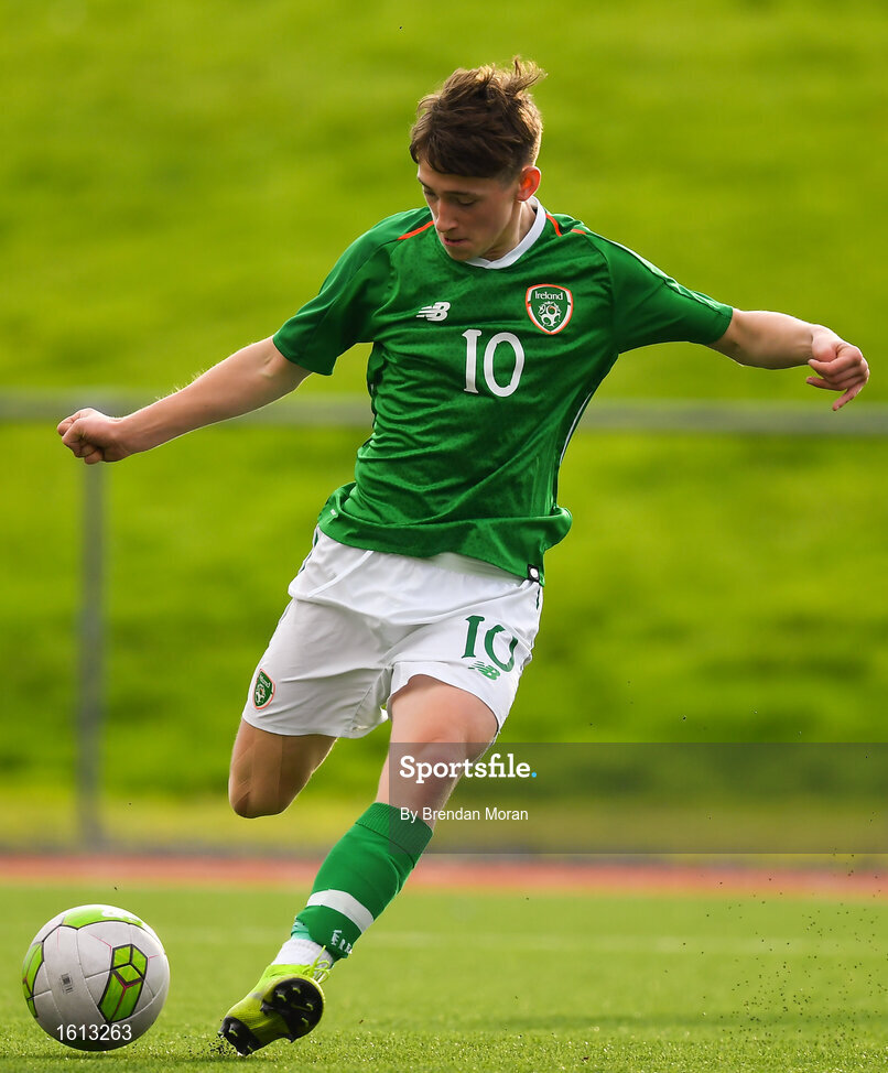 16 November 2018; Louie Barry of Republic of Ireland during the U16 Victory Shield match between Republic of Ireland and Scotland at Mounthawk Park in Tralee, Kerry. Photo by Brendan Moran/Sportsfile