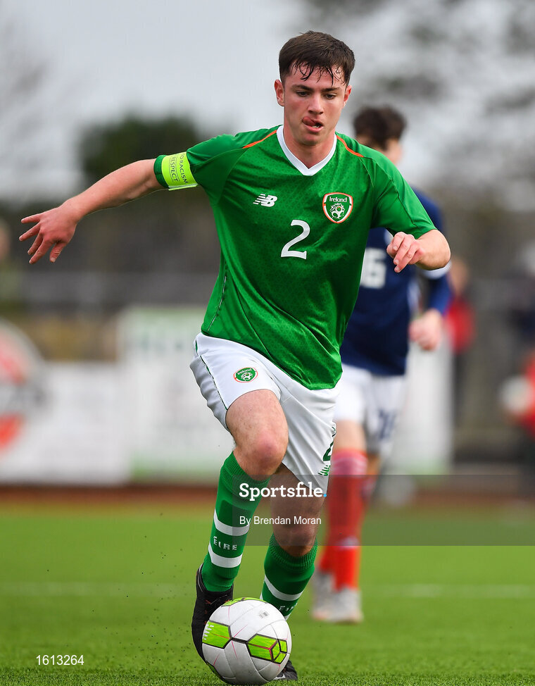 16 November 2018; Gavin O'Brien of Republic of Ireland during the U16 Victory Shield match between Republic of Ireland and Scotland at Mounthawk Park in Tralee, Kerry. Photo by Brendan Moran/Sportsfile