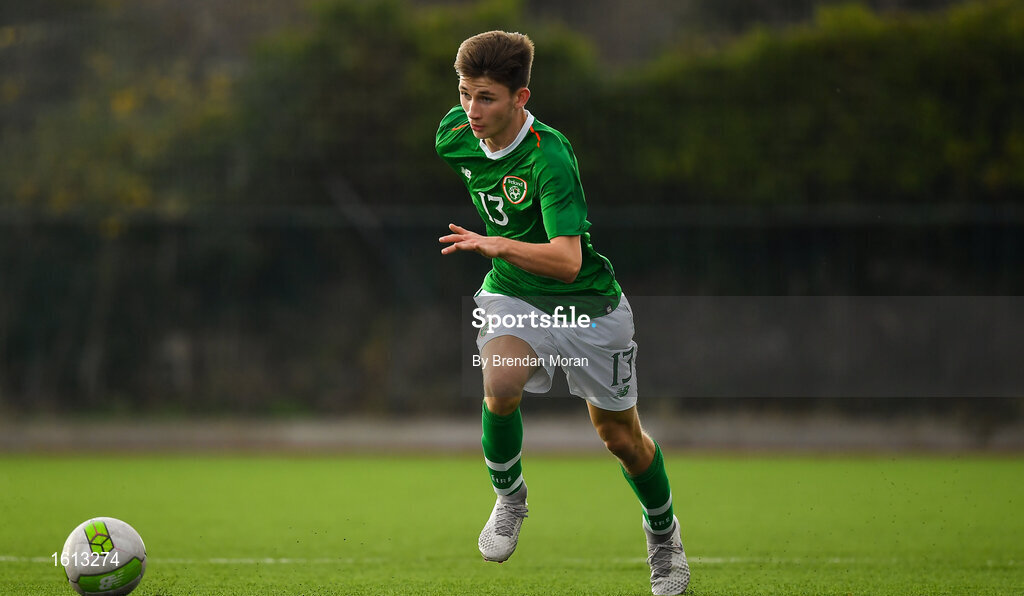 16 November 2018; Oliver O'Neill of Republic of Ireland during the U16 Victory Shield match between Republic of Ireland and Scotland at Mounthawk Park in Tralee, Kerry. Photo by Brendan Moran/Sportsfile