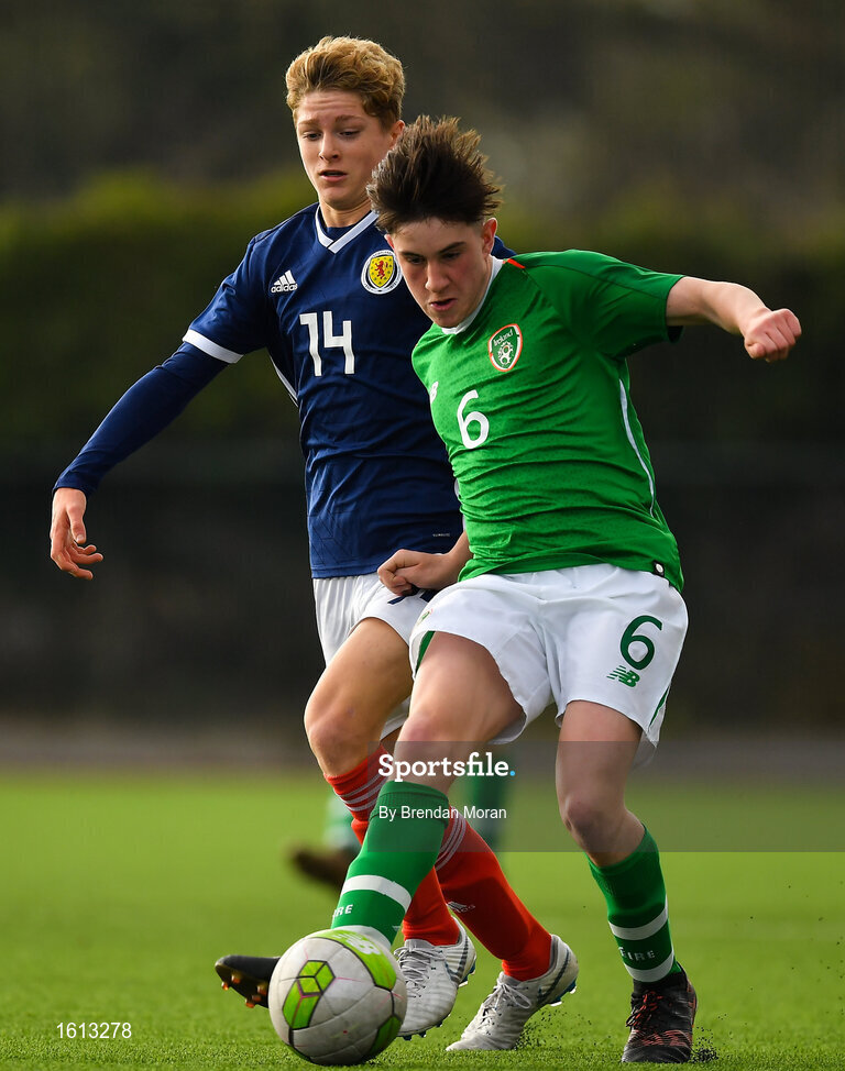 16 November 2018; Colin Conroy of Republic of Ireland during the U16 Victory Shield match between Republic of Ireland and Scotland at Mounthawk Park in Tralee, Kerry. Photo by Brendan Moran/Sportsfile