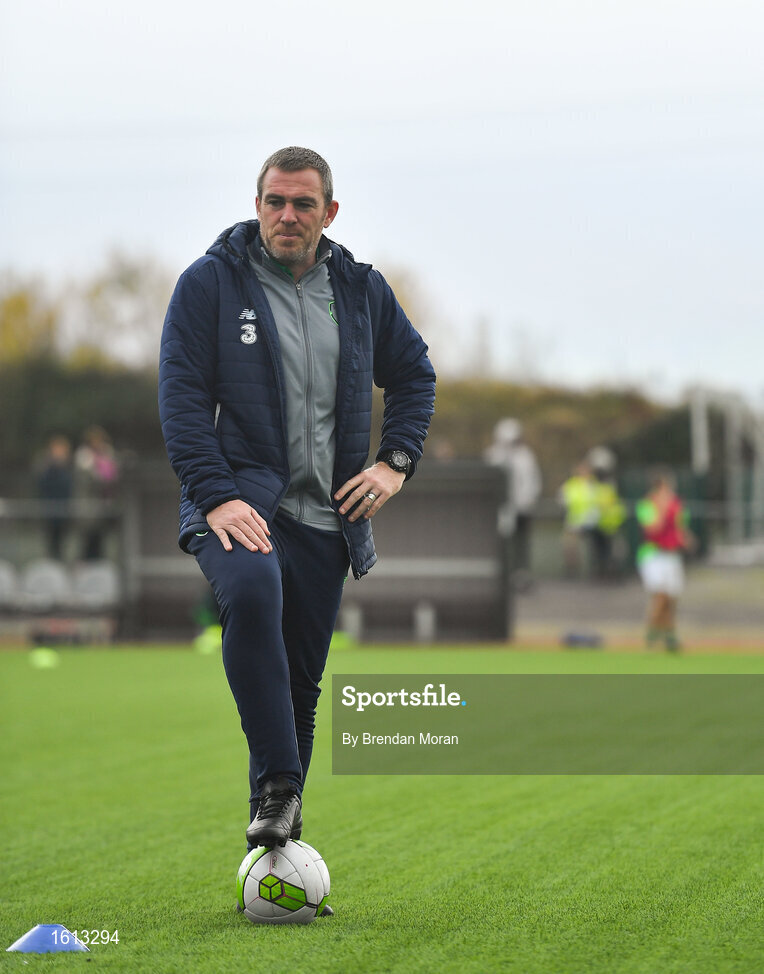 16 November 2018; Republic of Ireland assistant coach Richard Dunne prior to the U16 Victory Shield match between Republic of Ireland and Scotland at Mounthawk Park in Tralee, Kerry. Photo by Brendan Moran/Sportsfile
