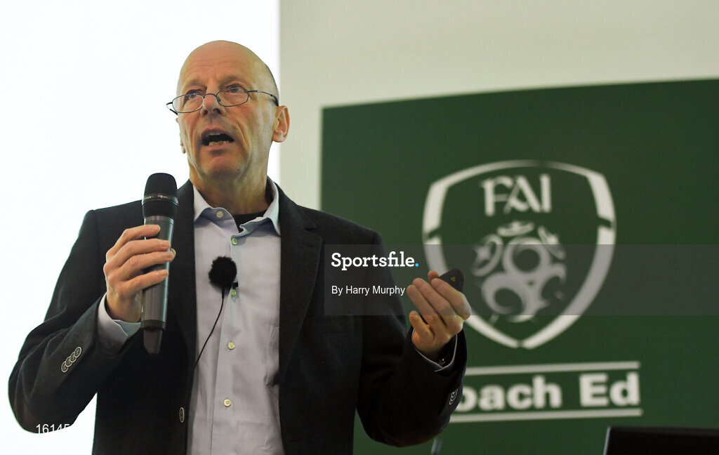 24 November 2018; Dany Ryser, member of the UEFA Jira Panel and UEFA Instructor, speaks during the 2018 FAI Coach Education Conference at IT Carlow, in Carlow. Photo by Harry Murphy/Sportsfile