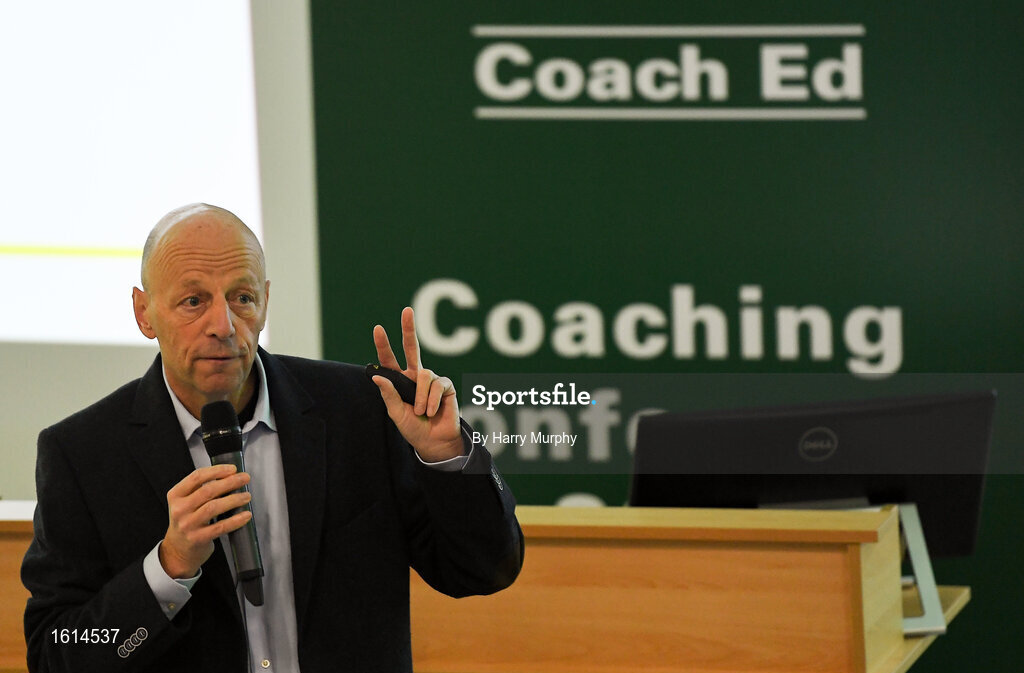 24 November 2018; Dany Ryser, member of the UEFA Jira Panel and UEFA Instructor, speaks during the 2018 FAI Coach Education Conference at IT Carlow, in Carlow. Photo by Harry Murphy/Sportsfile