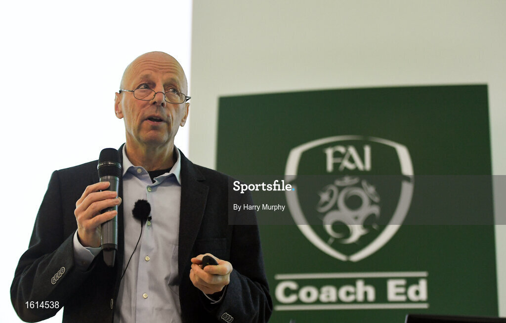 24 November 2018; Dany Ryser, member of the UEFA Jira Panel and UEFA Instructor, speaks during the 2018 FAI Coach Education Conference at IT Carlow, in Carlow. Photo by Harry Murphy/Sportsfile