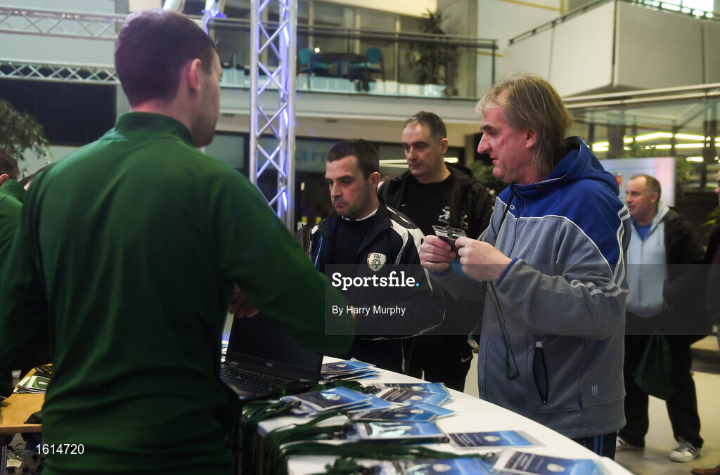 24 November 2018; Manager of Finn Harps, Ollie Horgan, registers at the 2018 FAI Coach Education Conference at IT Carlow, in Carlow. Photo by Harry Murphy/Sportsfile