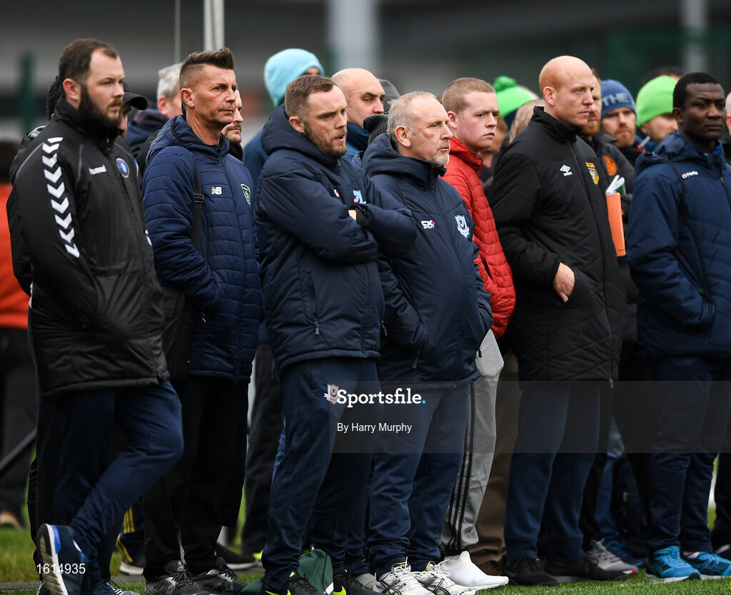 24 November 2018; Republic of Ireland Women's National team head coach Colin Bell, second from left, watches on with attendees during the 2018 FAI Coach Education Conference at IT Carlow, in Carlow. Photo by Harry Murphy/Sportsfile