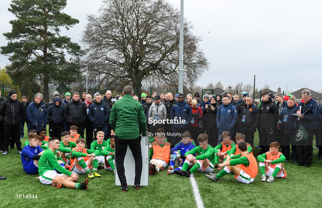 24 November 2018; Attendee's watch  a training session during the 2018 FAI Coach Education Conference at IT Carlow, in Carlow. Photo by Harry Murphy/Sportsfile