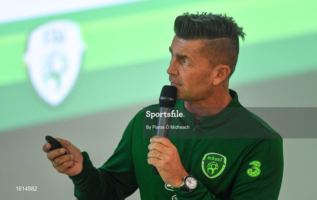 24 November 2018; Republic of Ireland Women's National team manager Colin Bell speaking during the 2018 FAI Coach Education Conference at IT Carlow, in Carlow. Photo by Piaras Ó Mídheach/Sportsfile