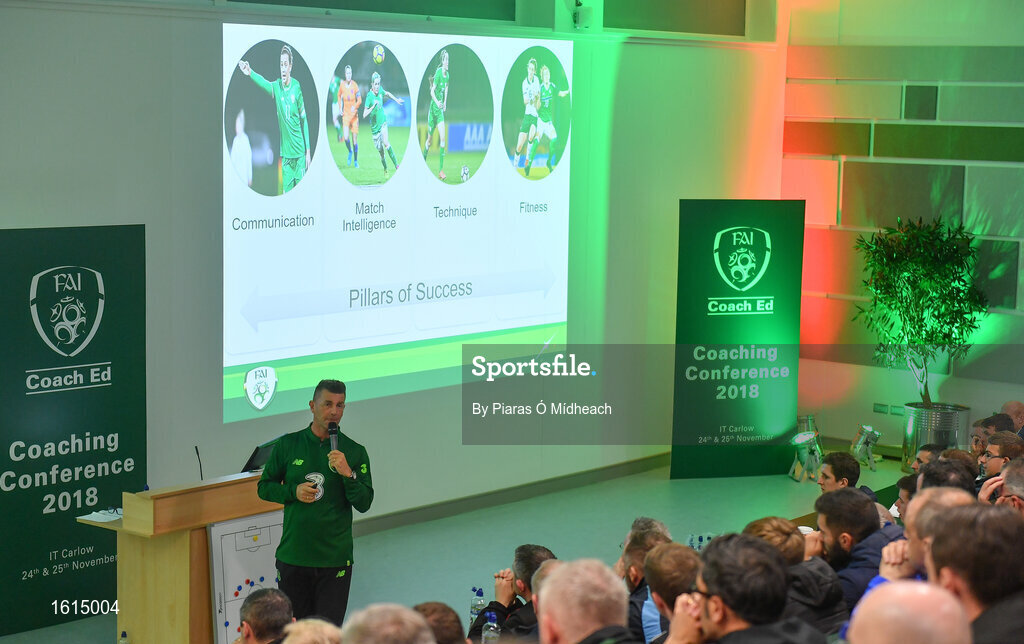 24 November 2018; Republic of Ireland Women's National team manager Colin Bell speaking during the 2018 FAI Coach Education Conference at IT Carlow, in Carlow. Photo by Piaras Ó Mídheach/Sportsfile