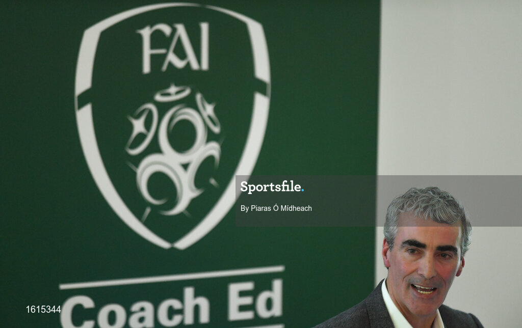 24 November 2018; Jim McGuinness speaking during the 2018 FAI Coach Education Conference at IT Carlow in Carlow. Photo by Piaras Ó Mídheach/Sportsfile