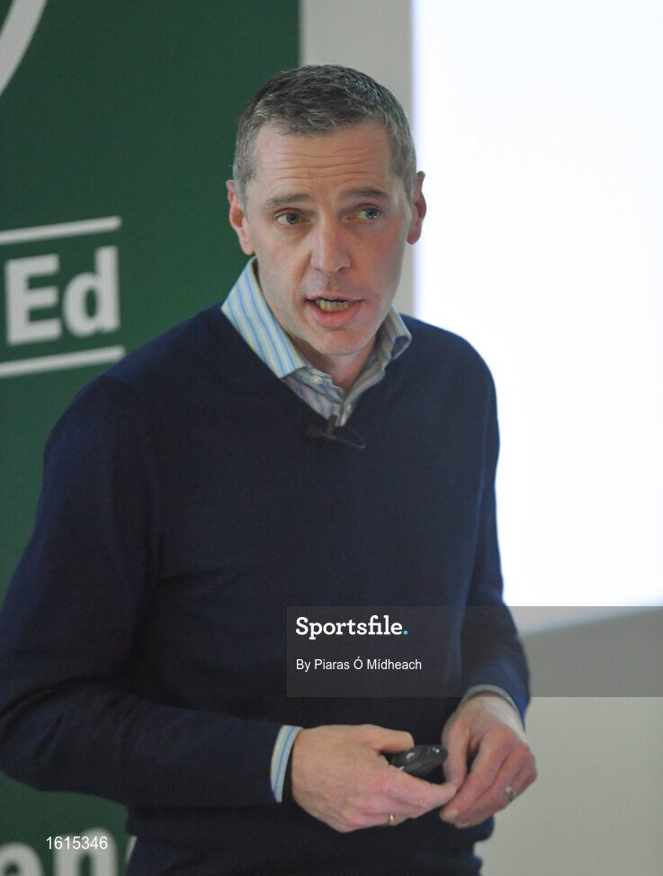 24 November 2018; Dr Seamus Murphy speaking during the 2018 FAI Coach Education Conference at IT Carlow in Carlow. Photo by Piaras Ó Mídheach/Sportsfile