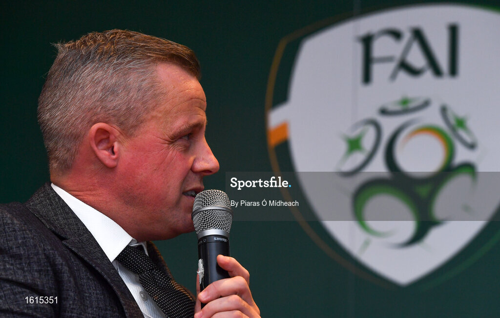 24 November 2018; Republic of Ireland U15 head coach Jason Donohue during the UEFA Elite Youth A Licence Graduation 2018 at The Talbot Hotel Carlow. Photo by Piaras Ó Mídheach/Sportsfile