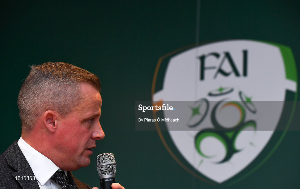 24 November 2018; Republic of Ireland U15 head coach Jason Donohue during the UEFA Elite Youth A Licence Graduation 2018 at The Talbot Hotel Carlow. Photo by Piaras Ó Mídheach/Sportsfile