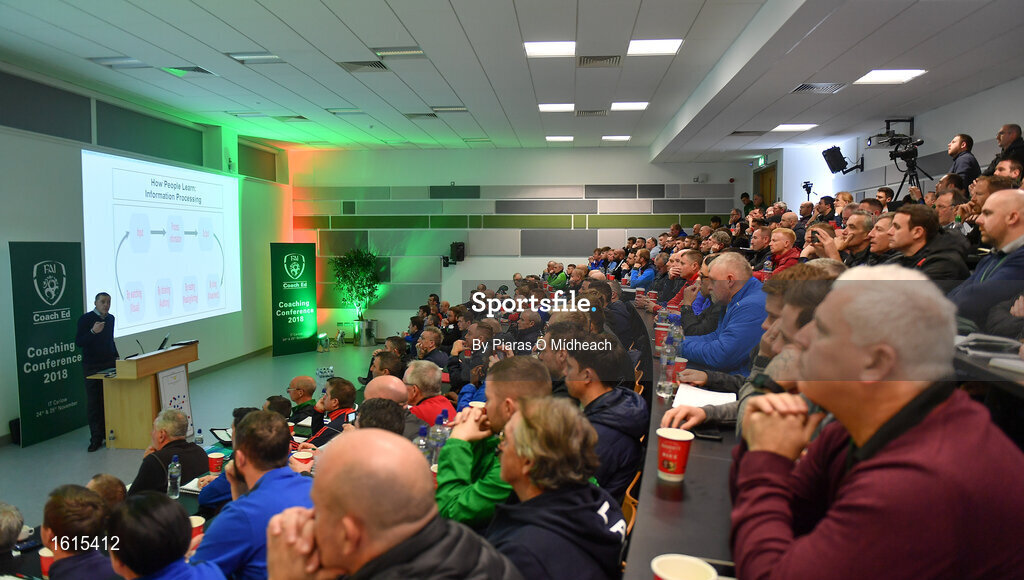 24 November 2018; Dr Seamus Murphy speaking during the 2018 FAI Coach Education Conference at IT Carlow in Carlow. Photo by Piaras Ó Mídheach/Sportsfile