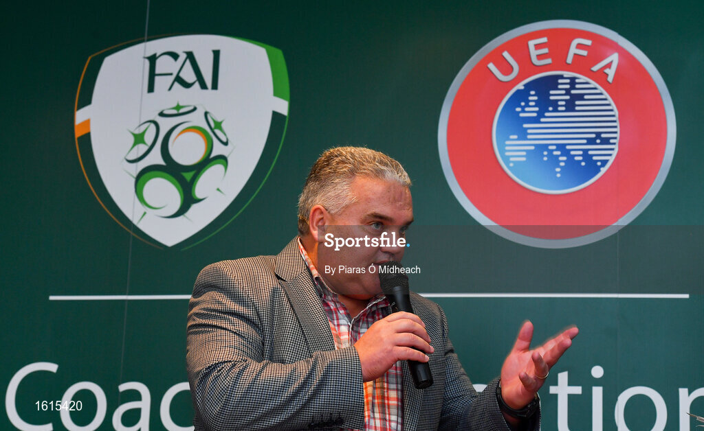 24 November 2018; Niall Harrison, Emerging Talent Programme National Coordinator at Football Association of Ireland, during the UEFA Elite Youth A Licence Graduation 2018 at The Talbot Hotel Carlow. Photo by Piaras Ó Mídheach/Sportsfile
