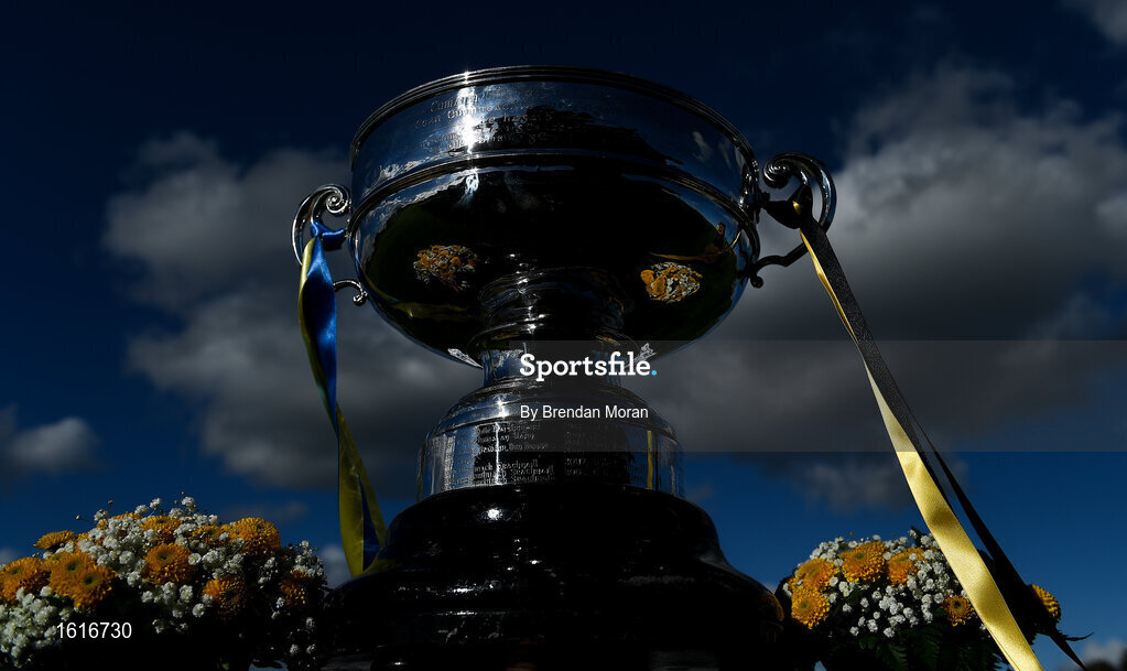 14 October 2018; The Meath county senior club football championship trophy prior to the Meath County Senior Club Football Championship Final match between St Peter's Dunboyne and Summerhill at Páirc Tailteann in Navan, Meath. Photo by Brendan Moran/Sportsfile
