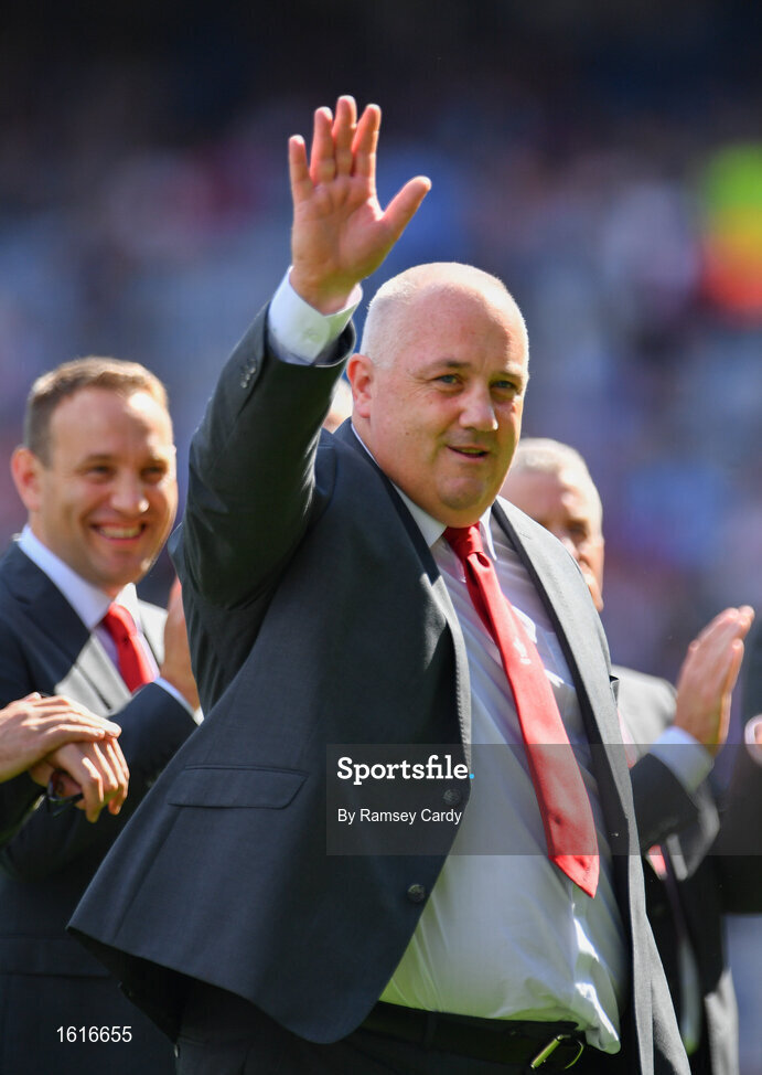 2 September 2018; Danny Quinn of the Derry 1993 All-Ireland winning Jubilee team as the team are honoured prior to the GAA Football All-Ireland Senior Championship Final match between Dublin and Tyrone at Croke Park in Dublin. Photo by Ramsey Cardy/Sportsfile