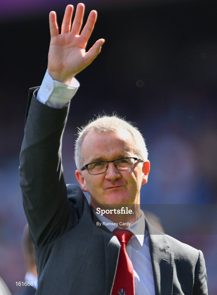 2 September 2018; Don Kelly of the Derry 1993 All-Ireland winning Jubilee team as the team are honoured prior to the GAA Football All-Ireland Senior Championship Final match between Dublin and Tyrone at Croke Park in Dublin. Photo by Ramsey Cardy/Sportsfile