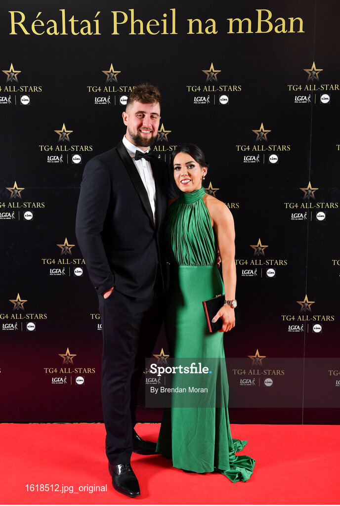 1 December 2018; Padraig Hallssey and Sarah Houlihan of Kerry in attendance at the TG4 Ladies Football All Stars Awards 2018, in association with Lidl, at the Citywest Hotel in Dublin. Photo by Brendan Moran/Sportsfile