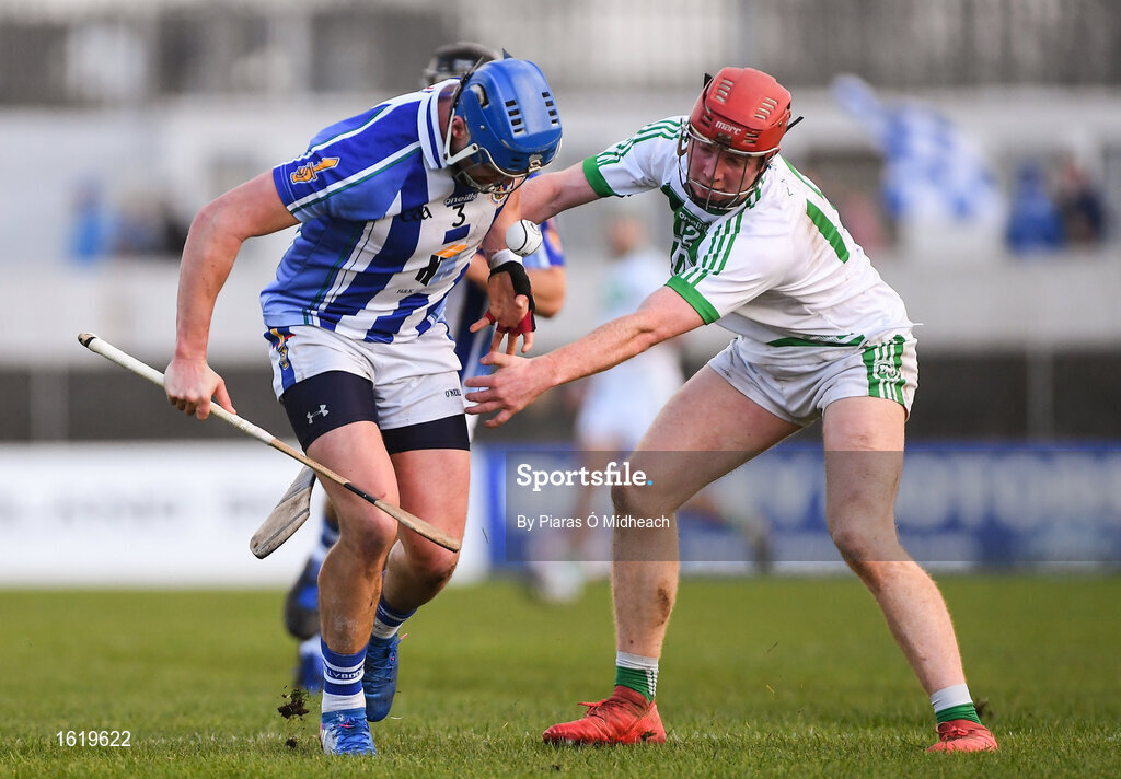 2 December 2018; Dean Curran of Ballyboden St Enda's in action against Adrian Mullen of Ballyhale Shamrocks during the AIB Leinster GAA Hurling Senior Club Championship Final match Ballyboden St Enda's and Ballyhale Shamrocks at Netwatch Cullen Park in Carlow. Photo by Piaras Ó Mídheach/Sportsfile