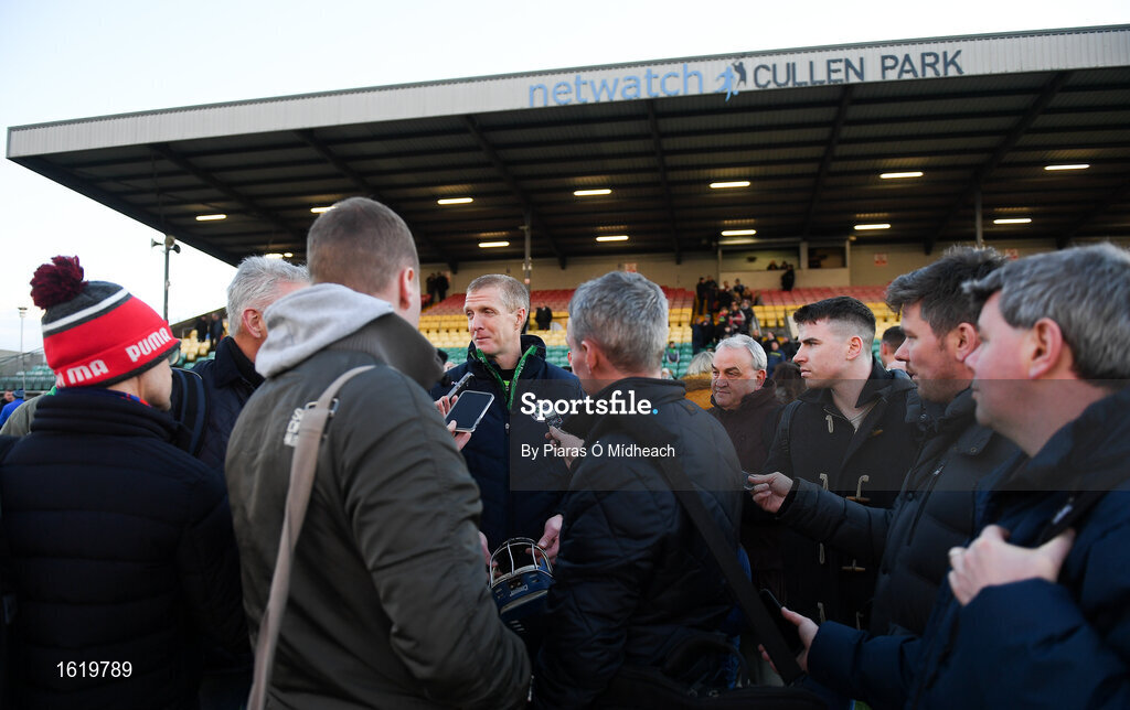 2 December 2018; Ballyhale Shamrocks manager Henry Shefflin is interviewed after the AIB Leinster GAA Hurling Senior Club Championship Final match Ballyboden St Enda's and Ballyhale Shamrocks at Netwatch Cullen Park in Carlow. Photo by Piaras Ó Mídheach/Sportsfile