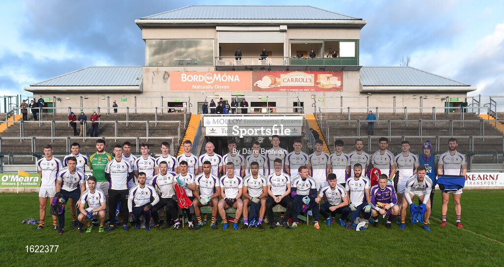 9 December 2018; The Kilmacud Crokes panel ahead of the AIB Leinster GAA Football Senior Club Championship Final match between Kilmacud Crokes and Mullinalaghta St Columba's at Bord na Móna O'Connor Park in Offaly. Photo by Daire Brennan/Sportsfile