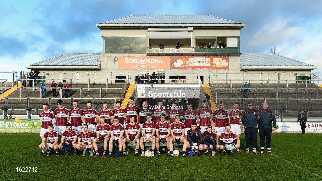 9 December 2018; The Mullinalaghta St Columba's panel ahead of the AIB Leinster GAA Football Senior Club Championship Final match between Kilmacud Crokes and Mullinalaghta St Columba's at Bord na Móna O'Connor Park in Offaly. Photo by Daire Brennan/Sportsfile