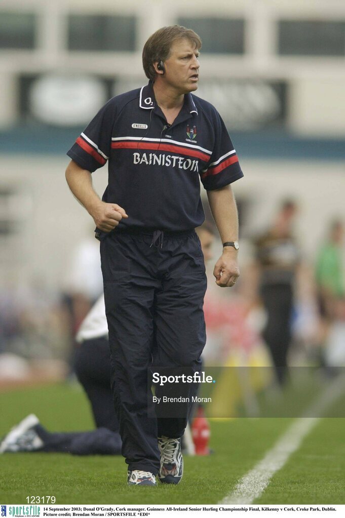 14 September 2003; Donal O'Grady, Cork manager. Guinness All-Ireland Senior Hurling Championship Final, Kilkenny v Cork, Croke Park, Dublin. Picture credit; Brendan Moran / SPORTSFILE *EDI*